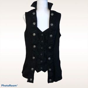 TRIPP NYC BLACK DENIM LACE VEST